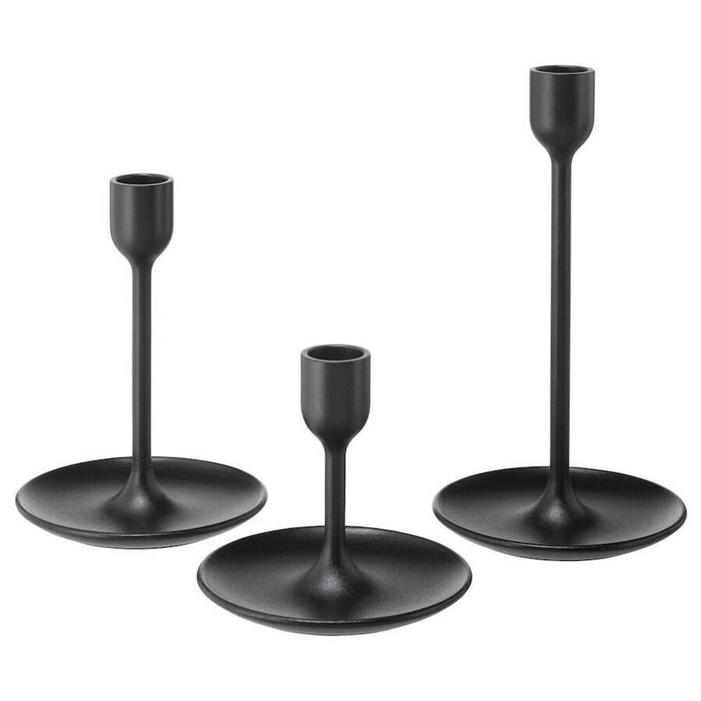 IKEA Fulltalig Candlestick Holder Set of 3 NEW Black Metal 403.421.34 - Picture 2 of 7